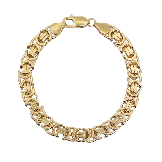 9ct Yellow Gold Byzantine Bracelet 8"