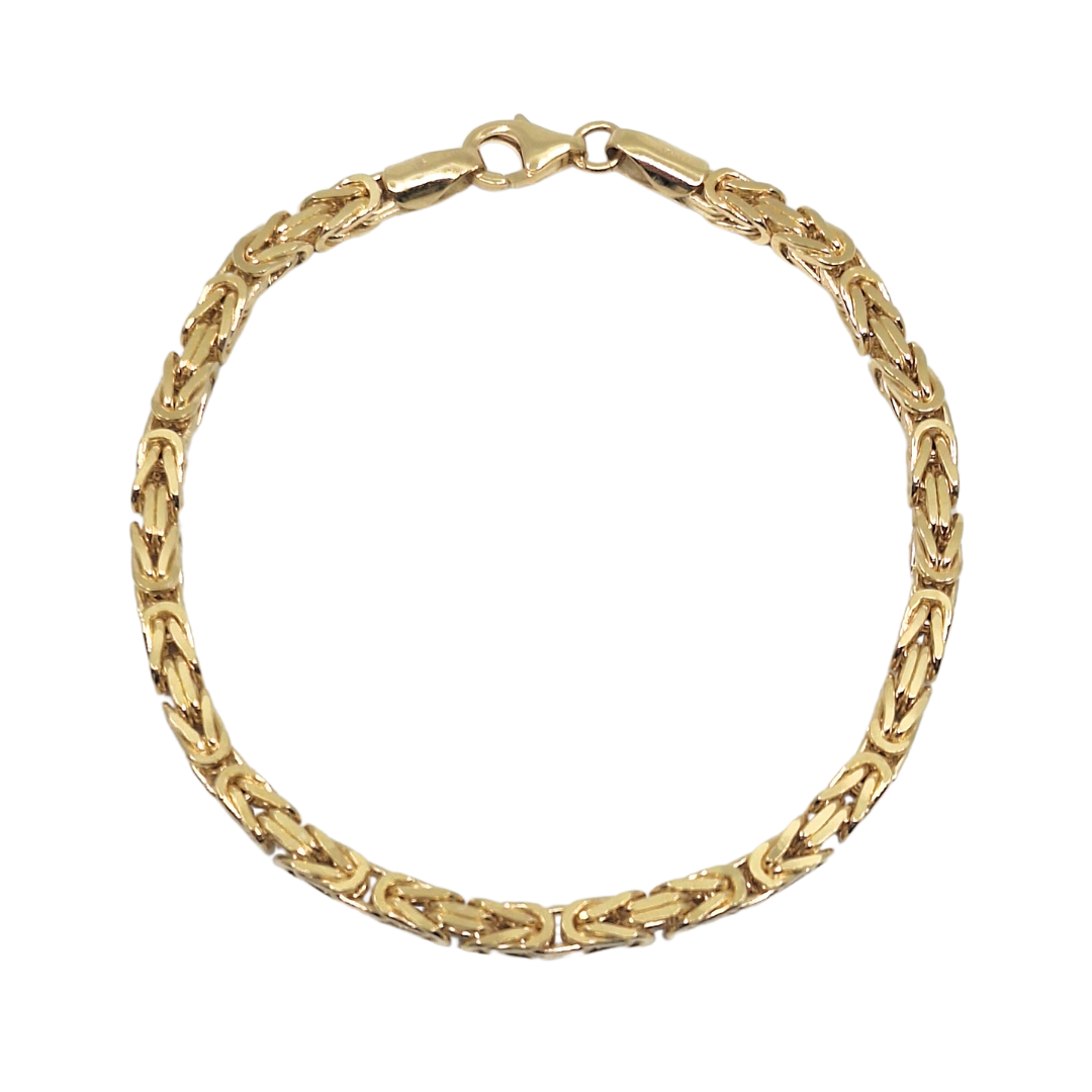 9ct Yellow Gold Byzantine Bracelet 8"