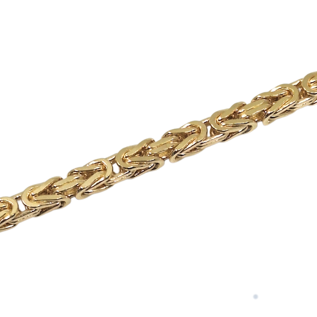 9ct Yellow Gold Byzantine Bracelet 8"