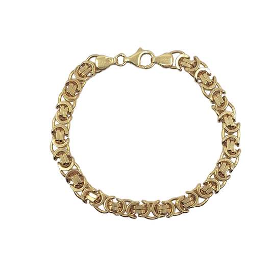 9ct Yellow Gold Byzantine Bracelet 7.5"