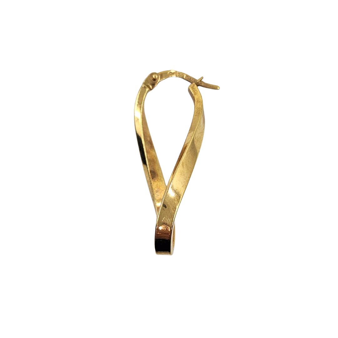 9ct Yellow Gold Twist Hoop Earrings