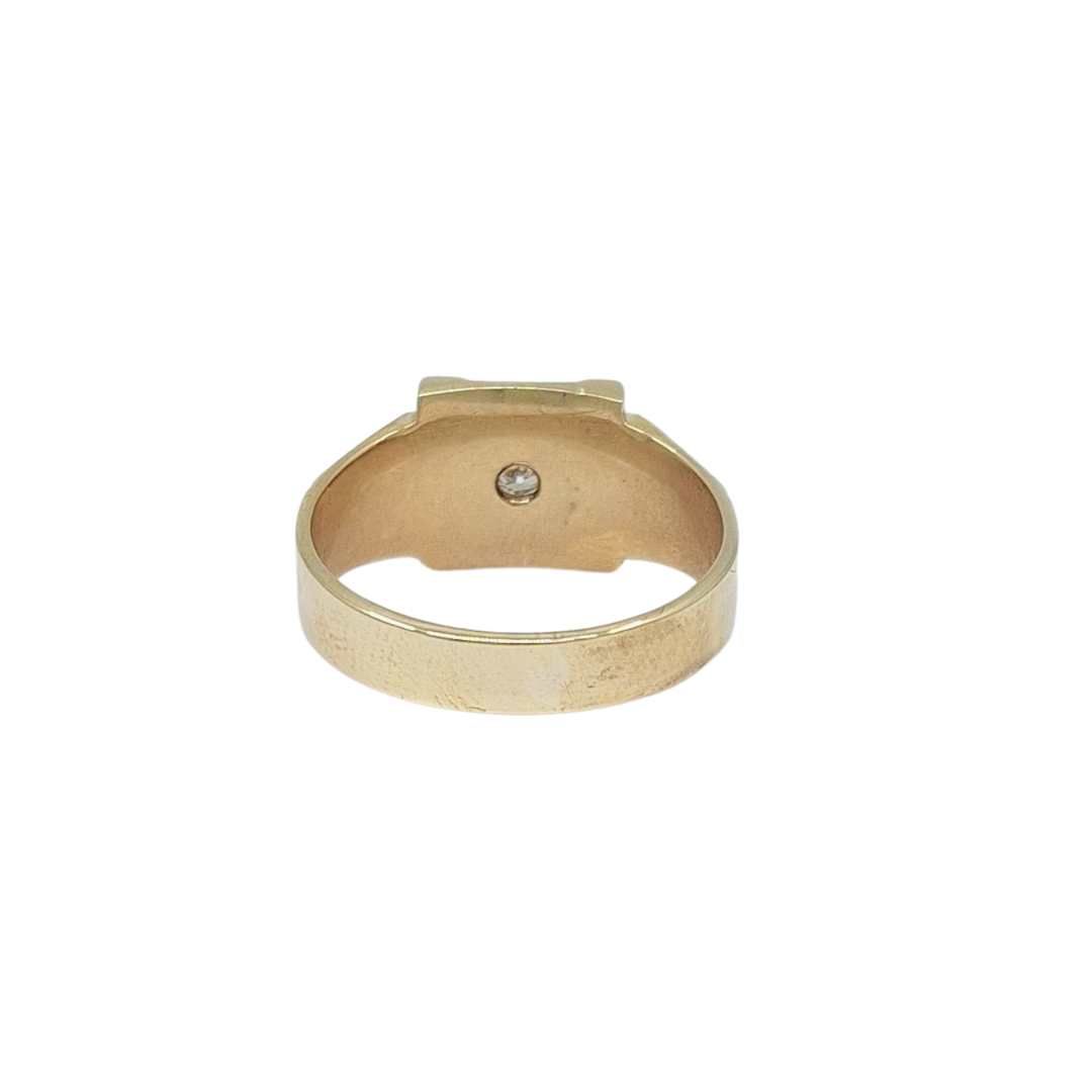 9ct Yellow Gold Diamond Set Signet Ring