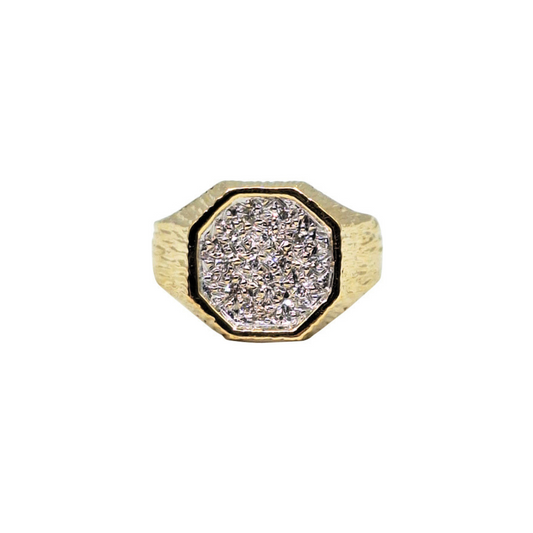 18ct Yellow Gold Gents Diamond Signet Ring