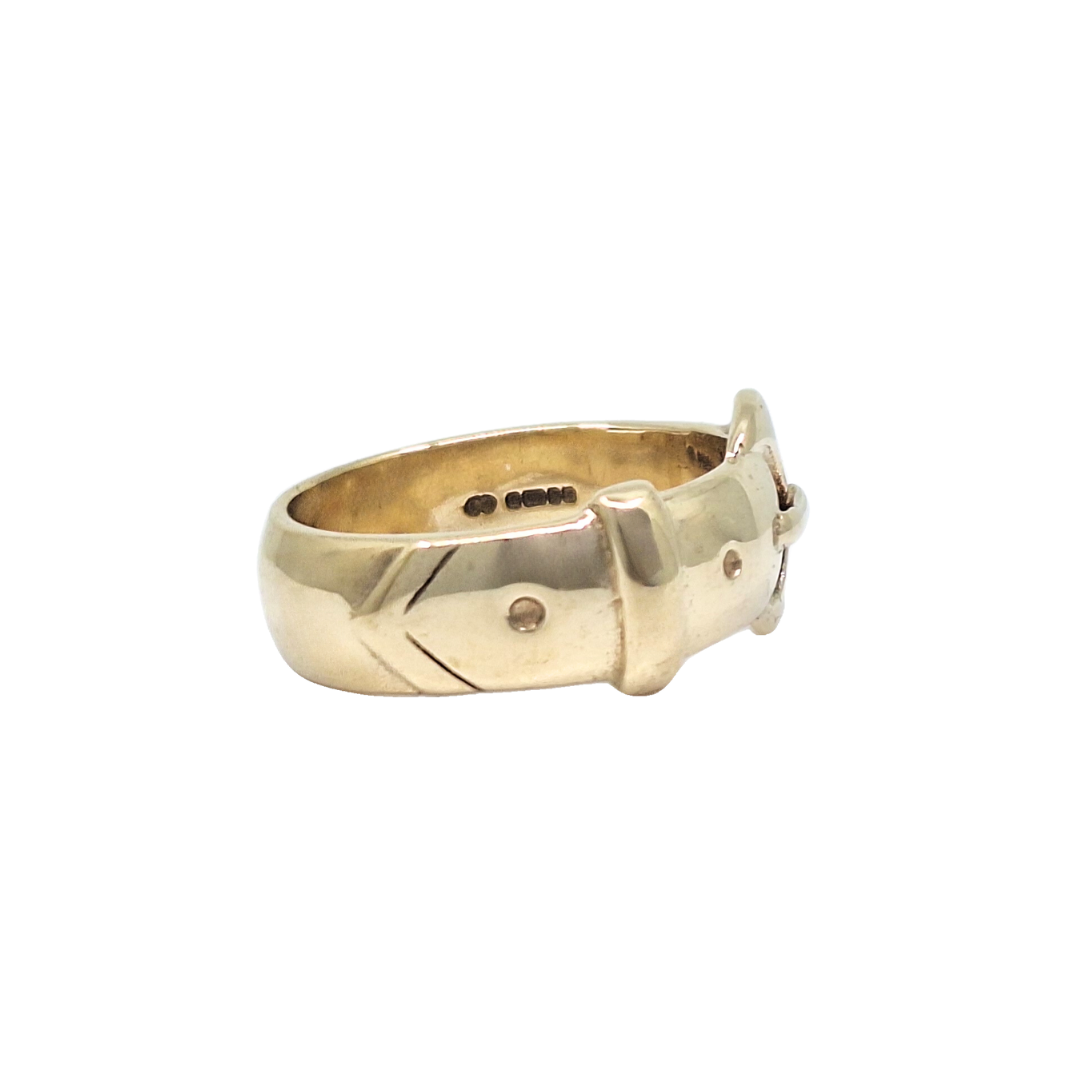 9ct Yellow Gold Buckle Ring