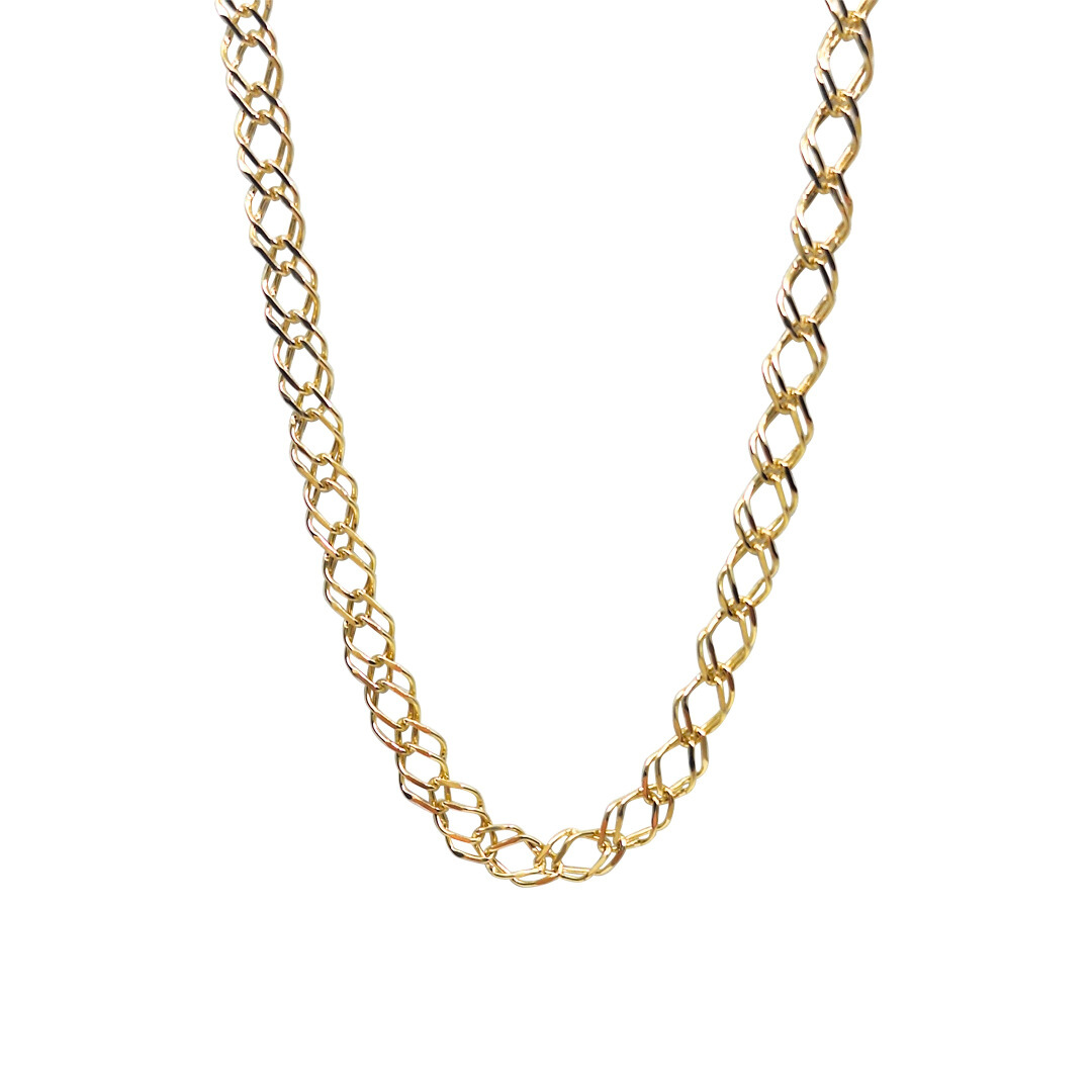 9ct Yellow Gold Double Curb Chain 18"