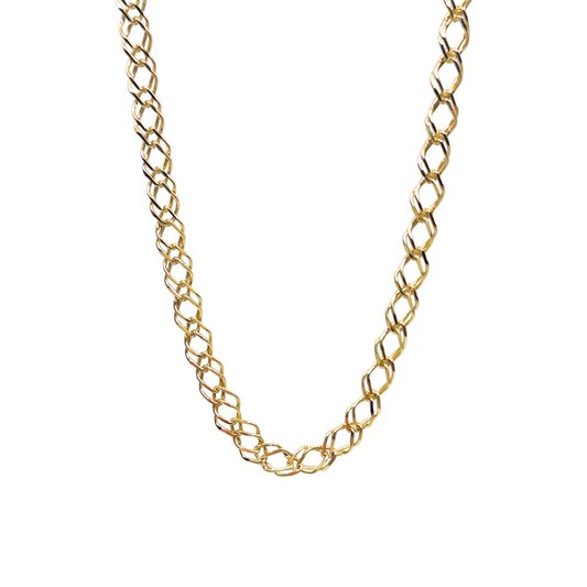 9ct Yellow Gold Double Curb Chain 18"