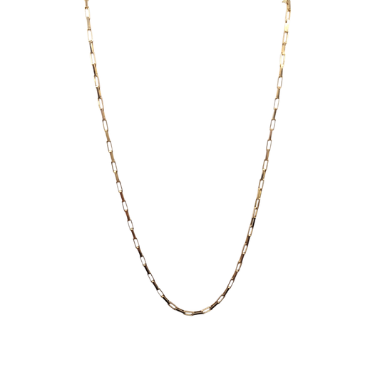 9ct Yellow Gold Rectangle Belcher Chain 30"