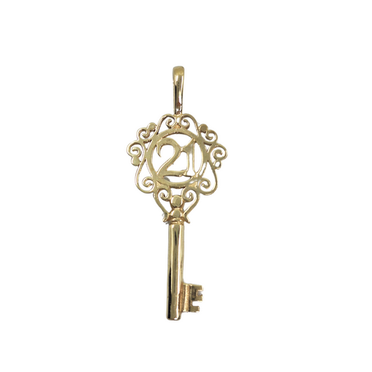 9ct Yellow Gold 21 Key Pendant