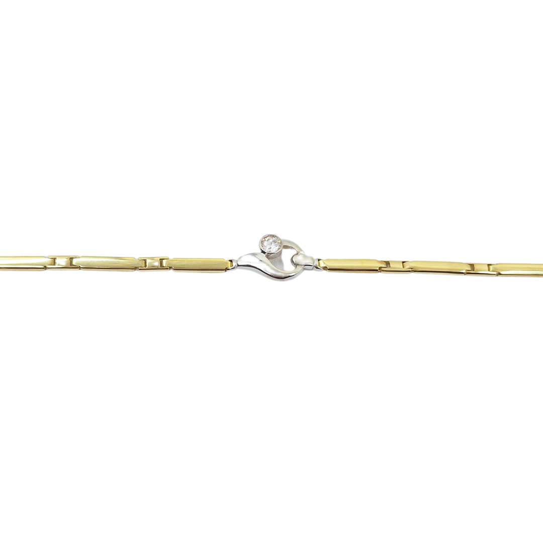 9ct Yellow & White Gold Cubic Zirconia Bracelet