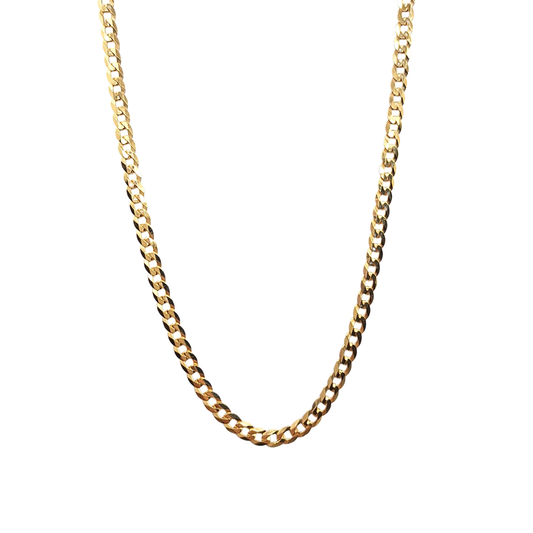 9ct Yellow Gold Solid Curb Chain 20"