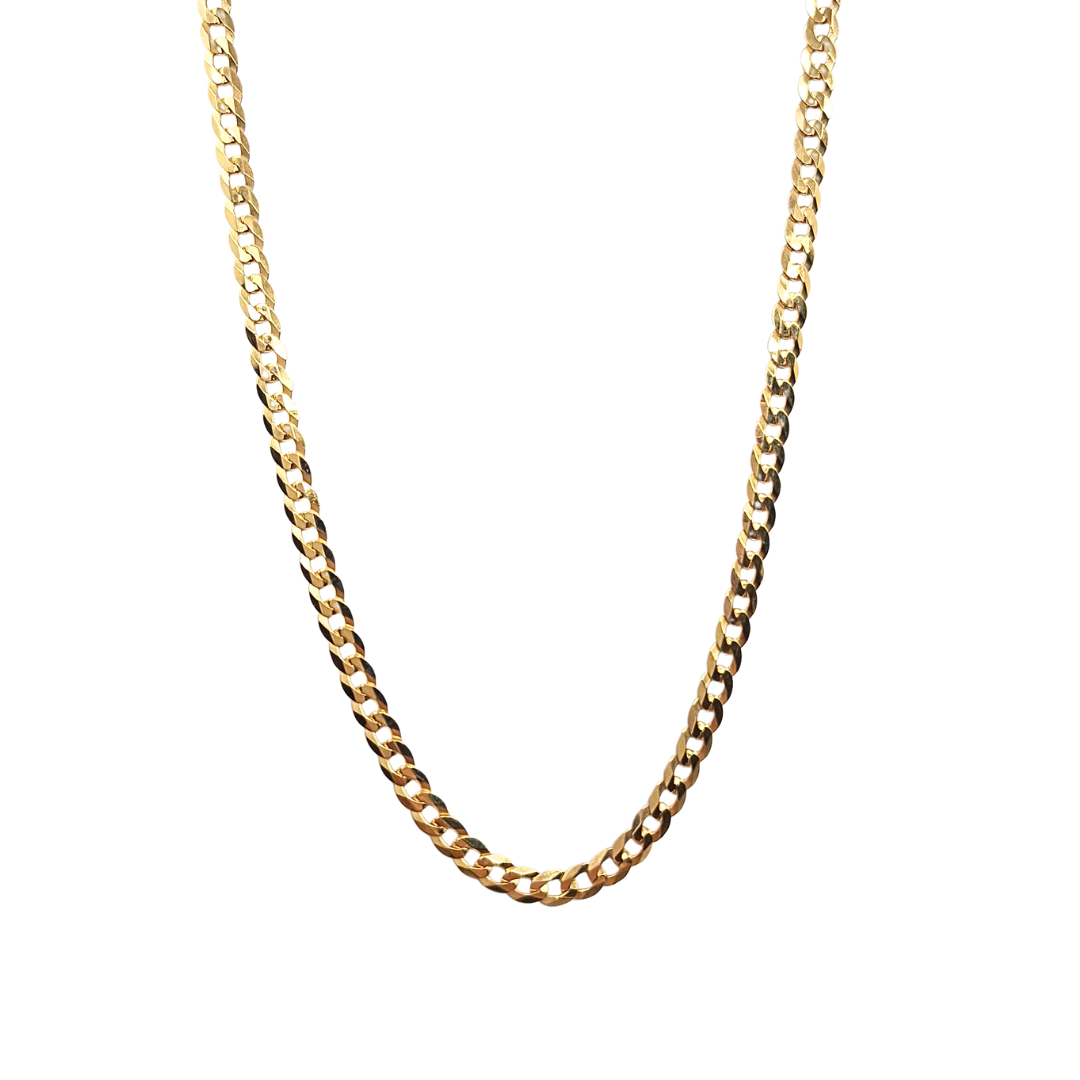 9ct Yellow Gold Solid Curb Chain 24"