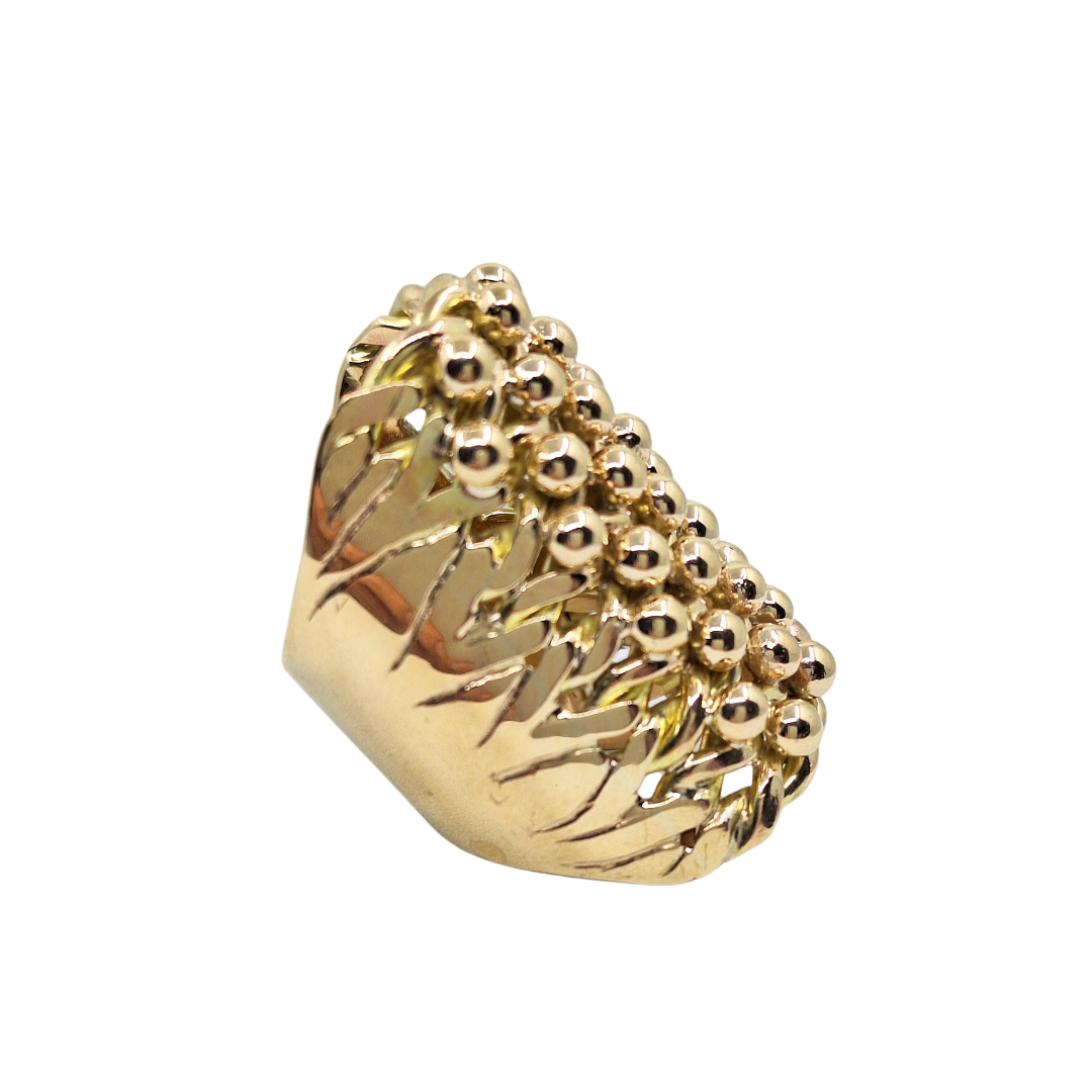 9ct Yellow Gold 9 Row Keeper Ring