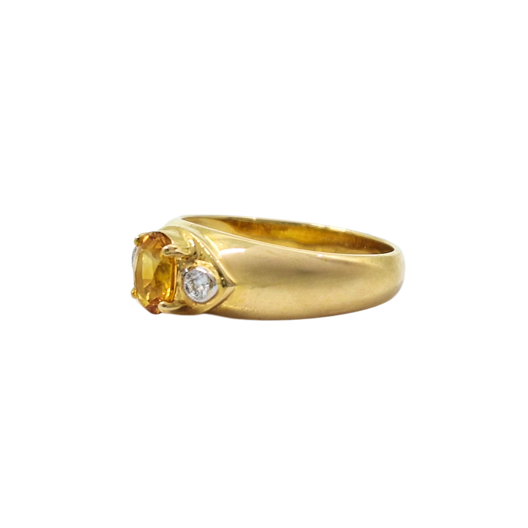 18ct Yellow Gold Citrine & Diamond Ring