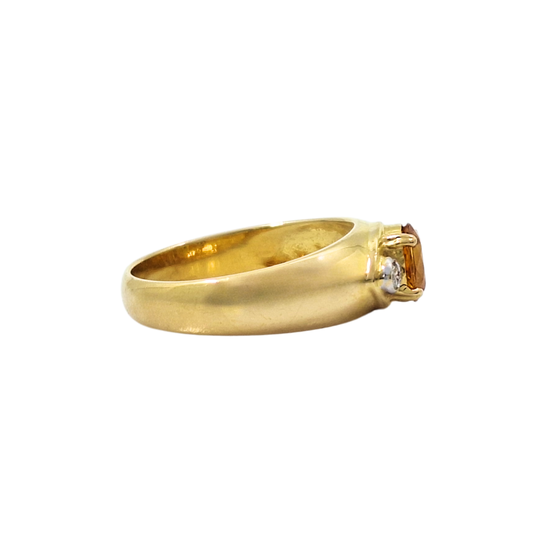 18ct Yellow Gold Citrine & Diamond Ring