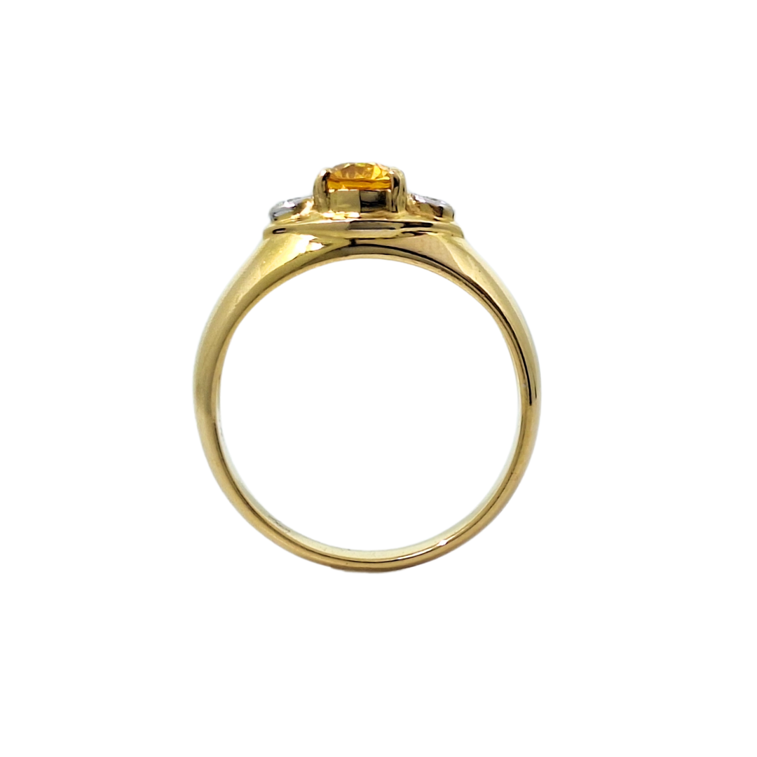 18ct Yellow Gold Citrine & Diamond Ring