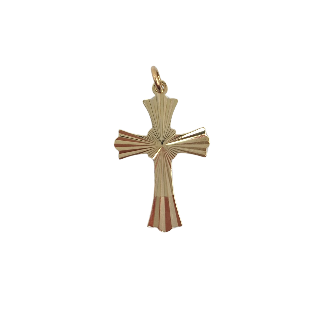 9ct Yellow Gold Engraved Cross Pendant