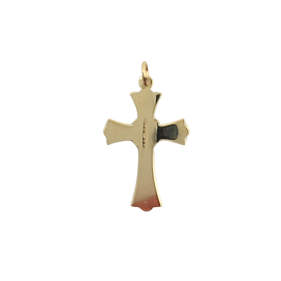 9ct Yellow Gold Engraved Cross Pendant