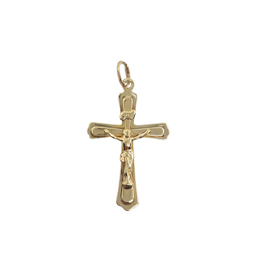 9ct Yellow Gold Crucifix Cross Pendant