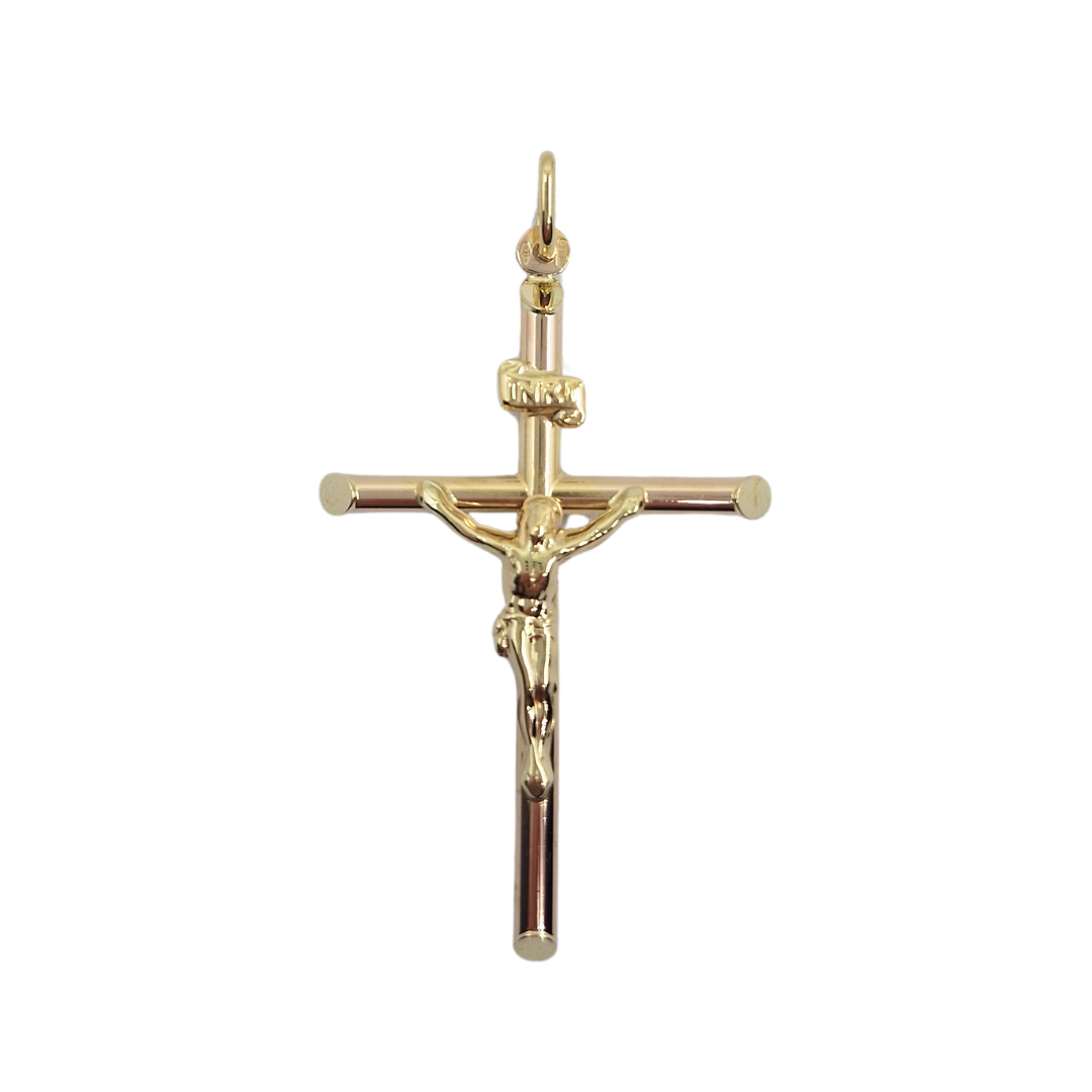 9ct Yellow Gold Crucifix Cross Pendant