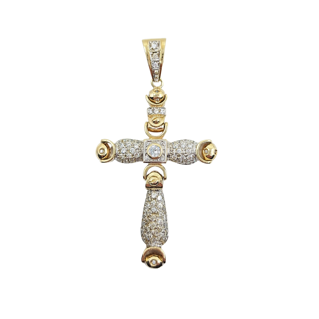 9ct Yellow Gold Cubic Zirconia Cross Pendant