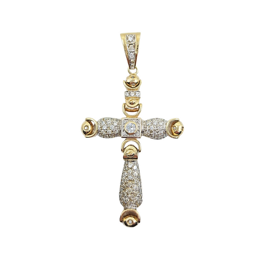 9ct Yellow Gold Cubic Zirconia Cross Pendant