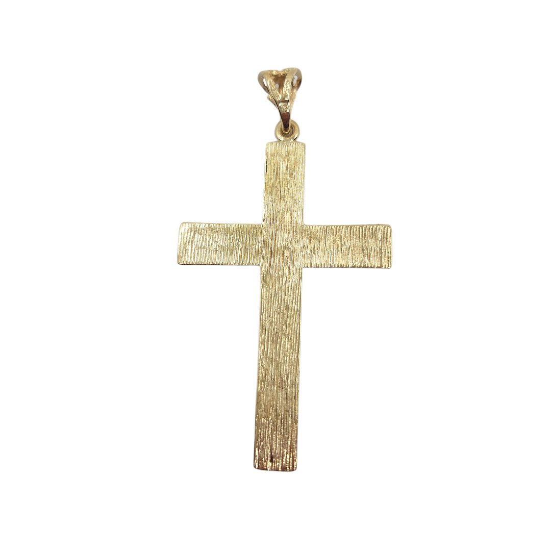 9ct Yellow Gold Cubic Zirconia Cross Pendant