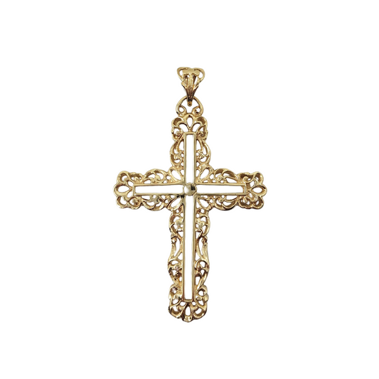 9ct Yellow Gold Filigree Cross Pendant