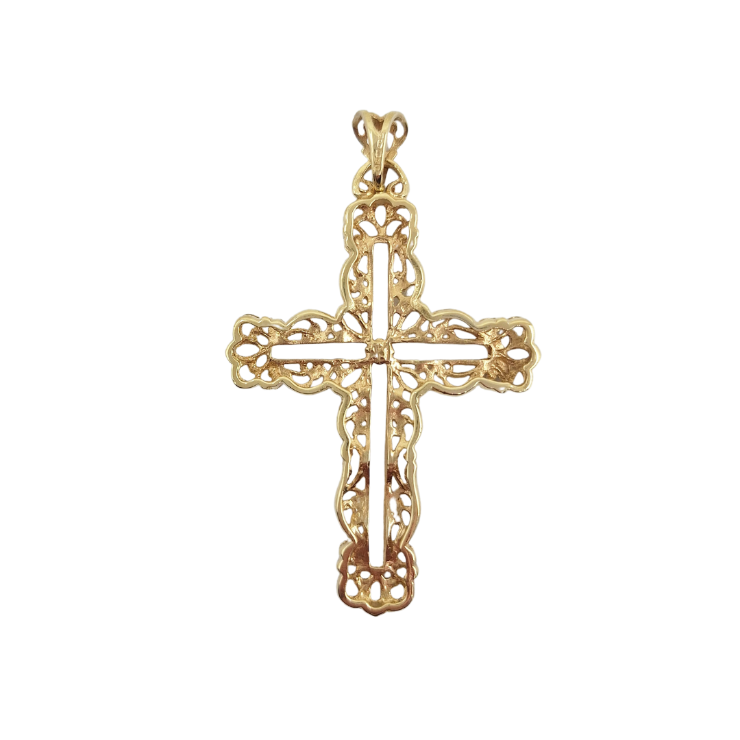 9ct Yellow Gold Filigree Cross Pendant