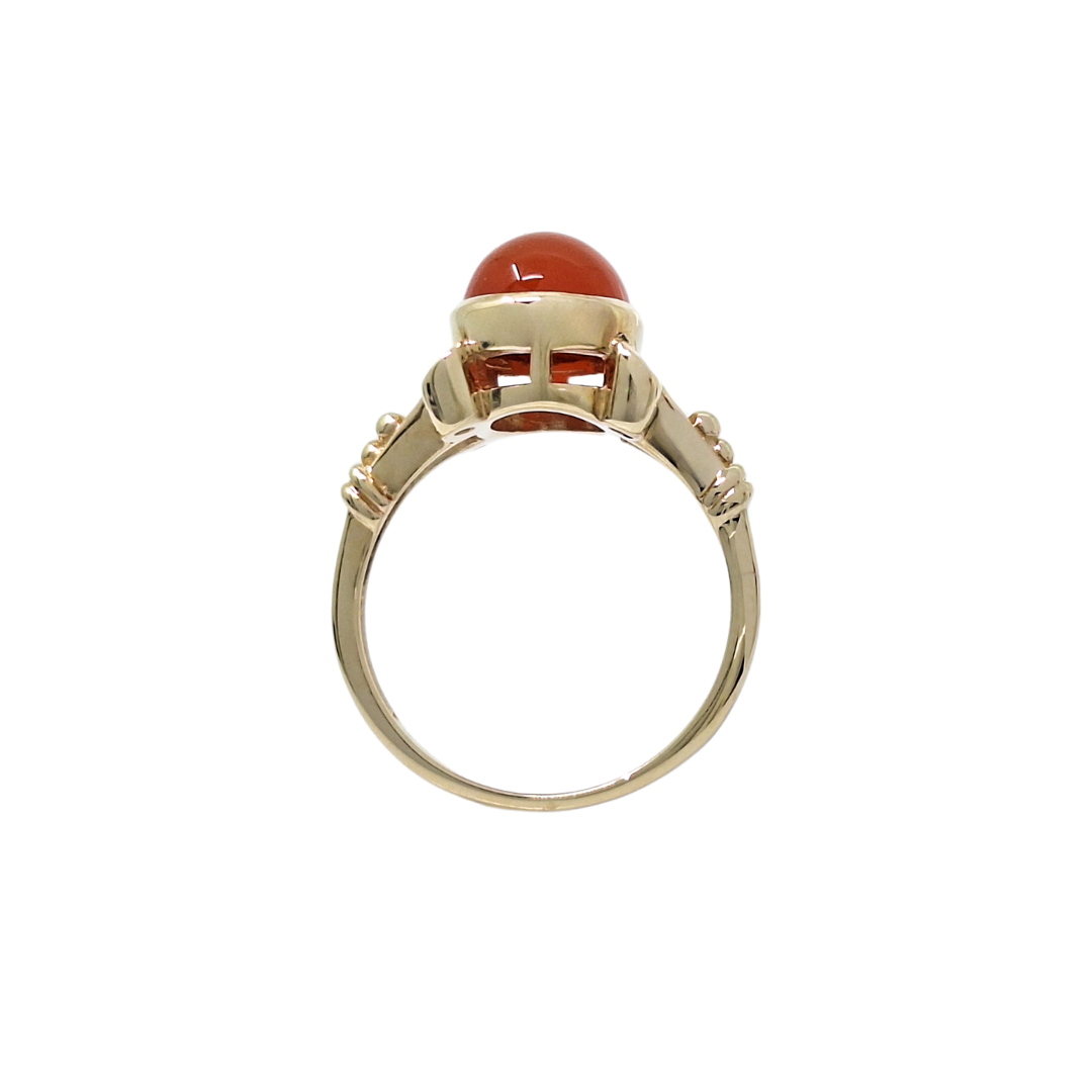 9ct Yellow Gold Carnelian Solitaire Ring