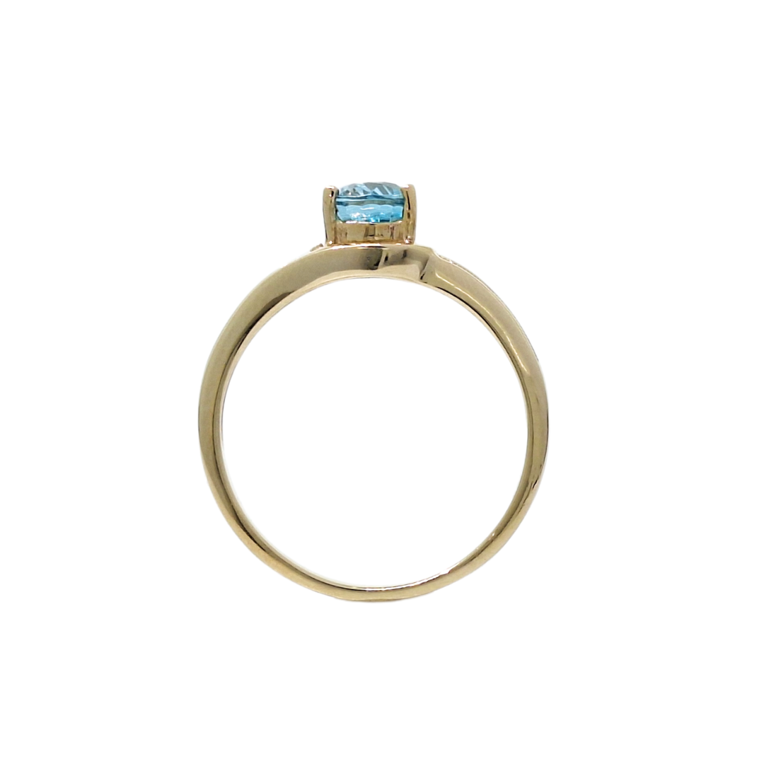 9ct Yellow Gold Blue Ratanakiri Zircon Ring