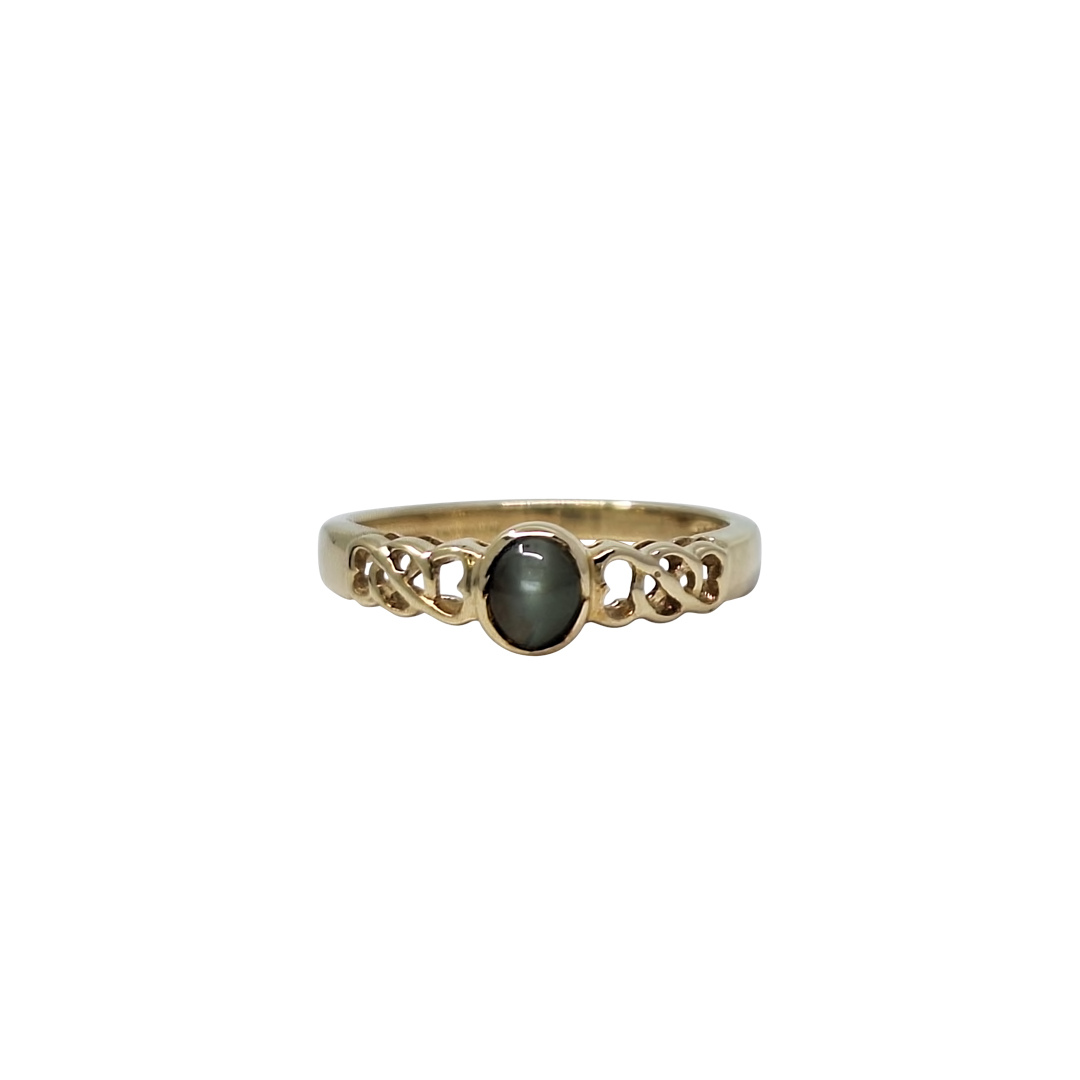 9ct Yellow Gold Alexandrite Cats Eye Ring