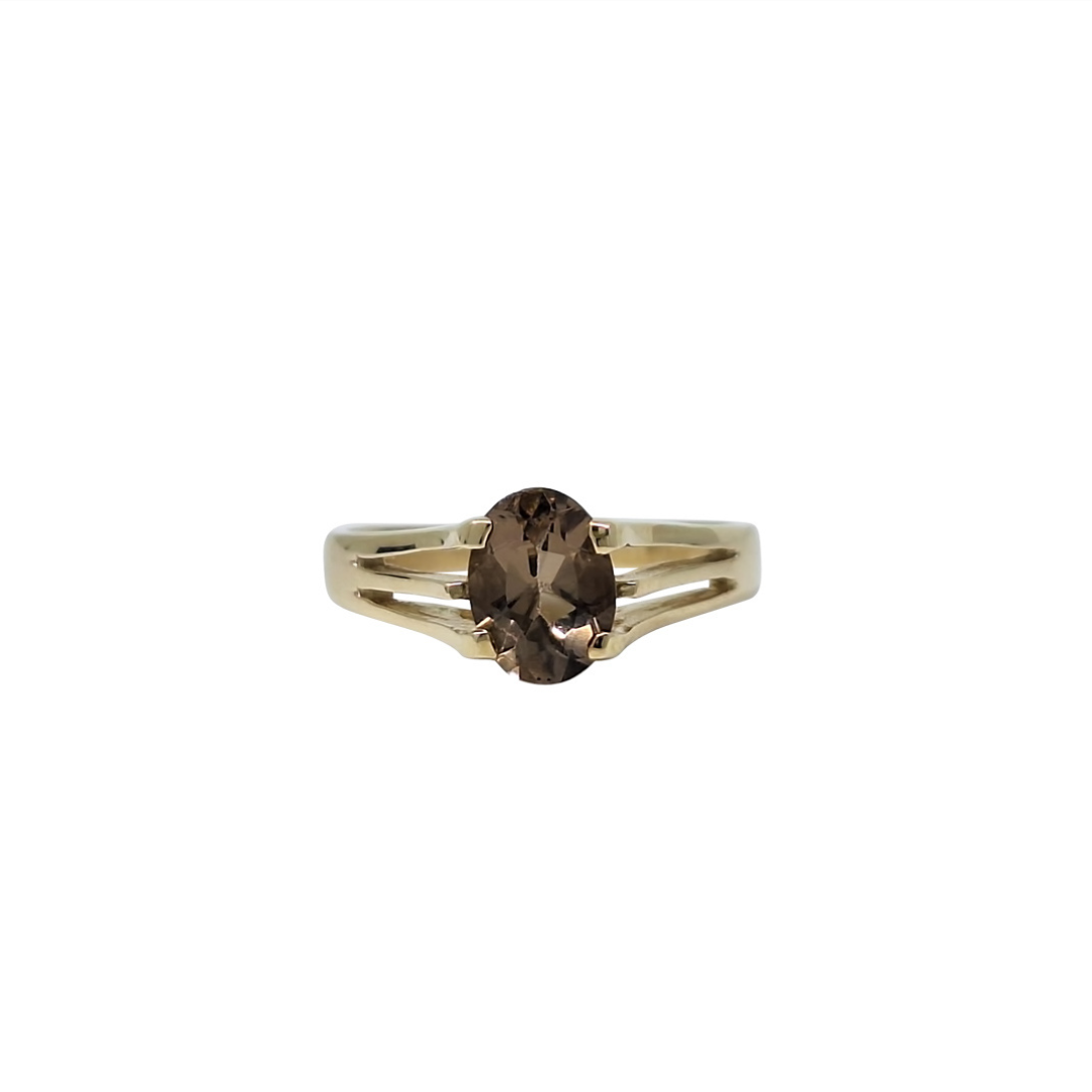 9ct Yellow Gold Smoky Quartz Ring