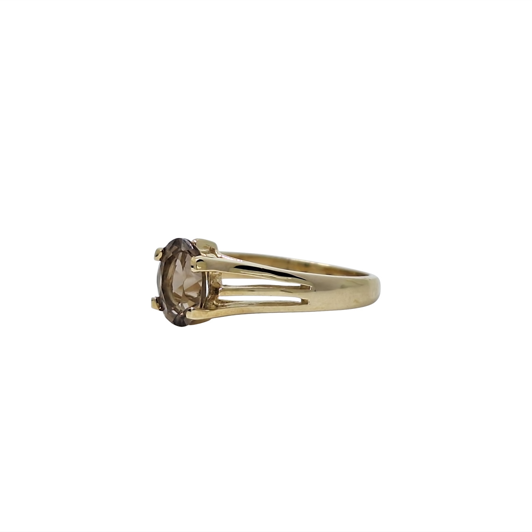 9ct Yellow Gold Smoky Quartz Ring