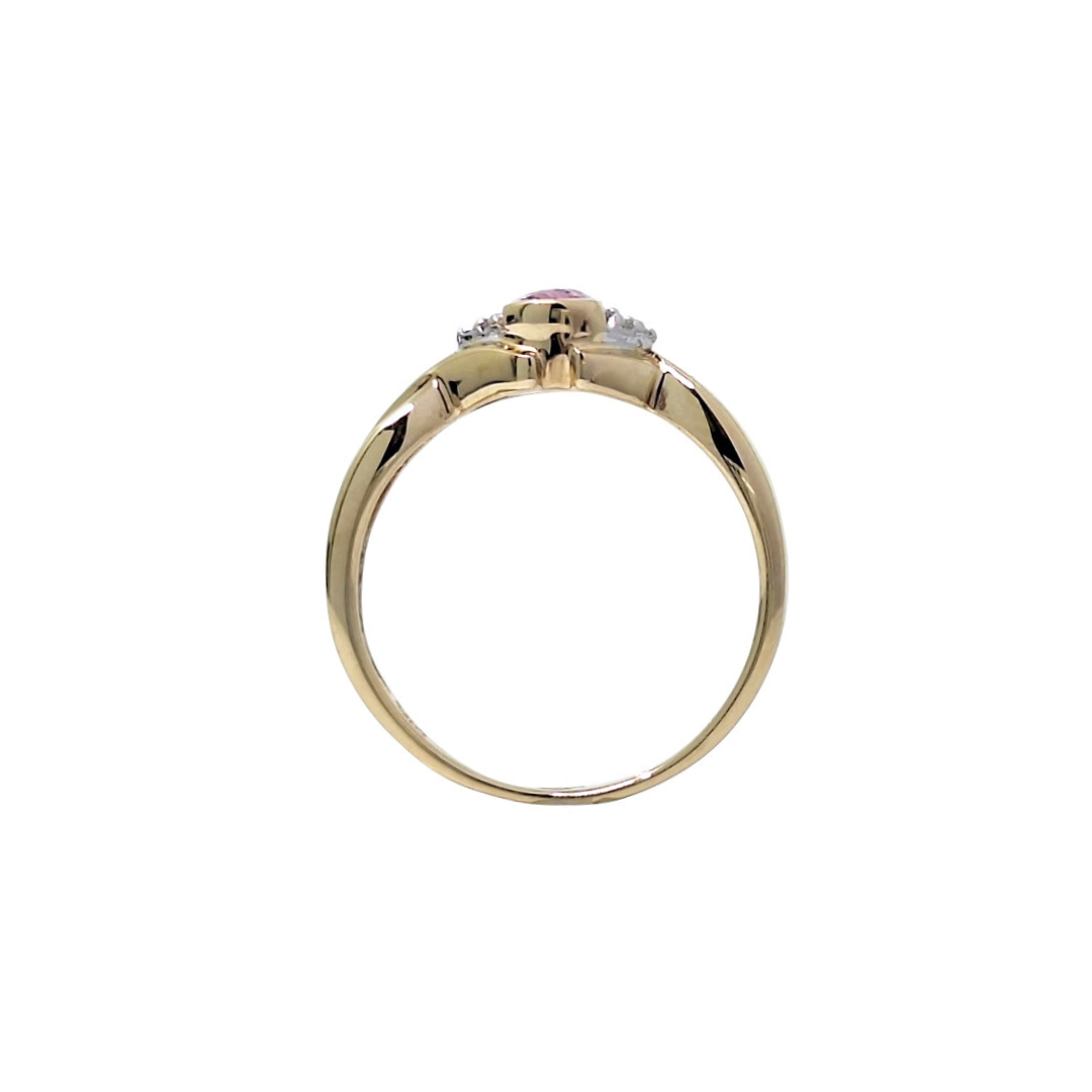 9ct Yellow Gold Pink Sapphire & Diamond Ring