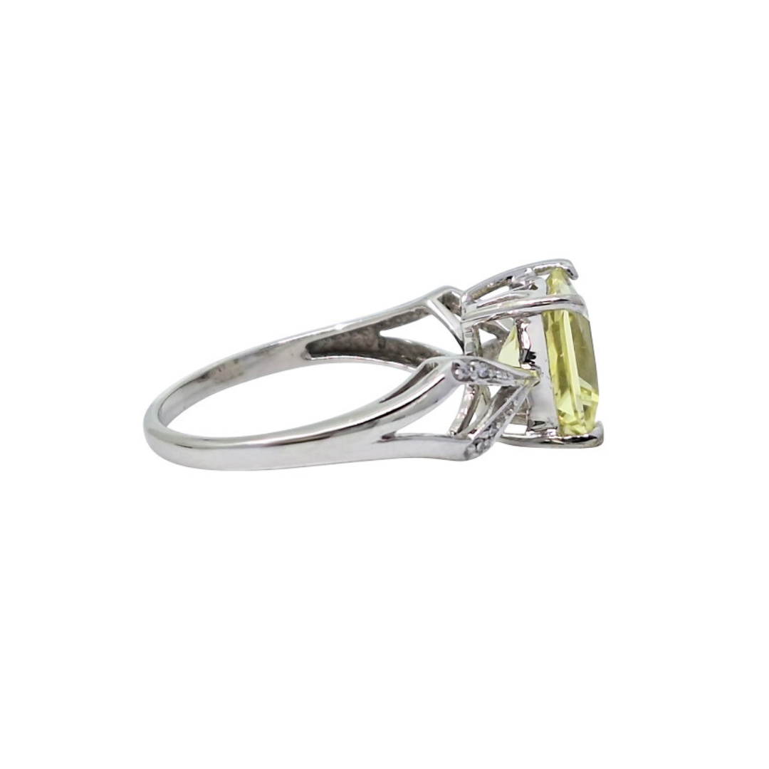 9ct White Gold Lemon Quartz Ring