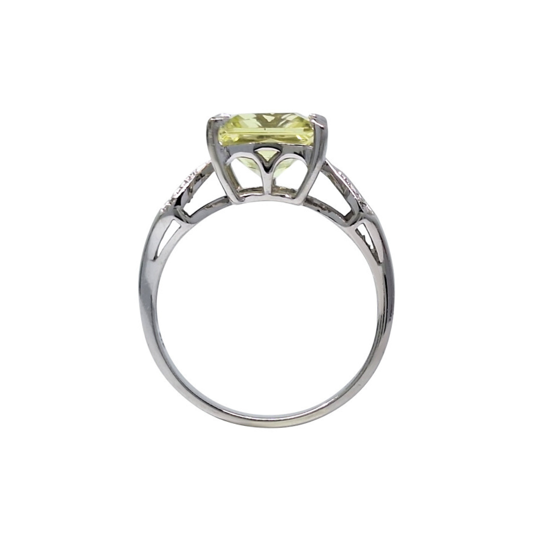 9ct White Gold Lemon Quartz Ring