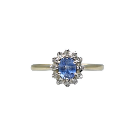 9ct Yellow Gold Tanzanite Cluster Ring