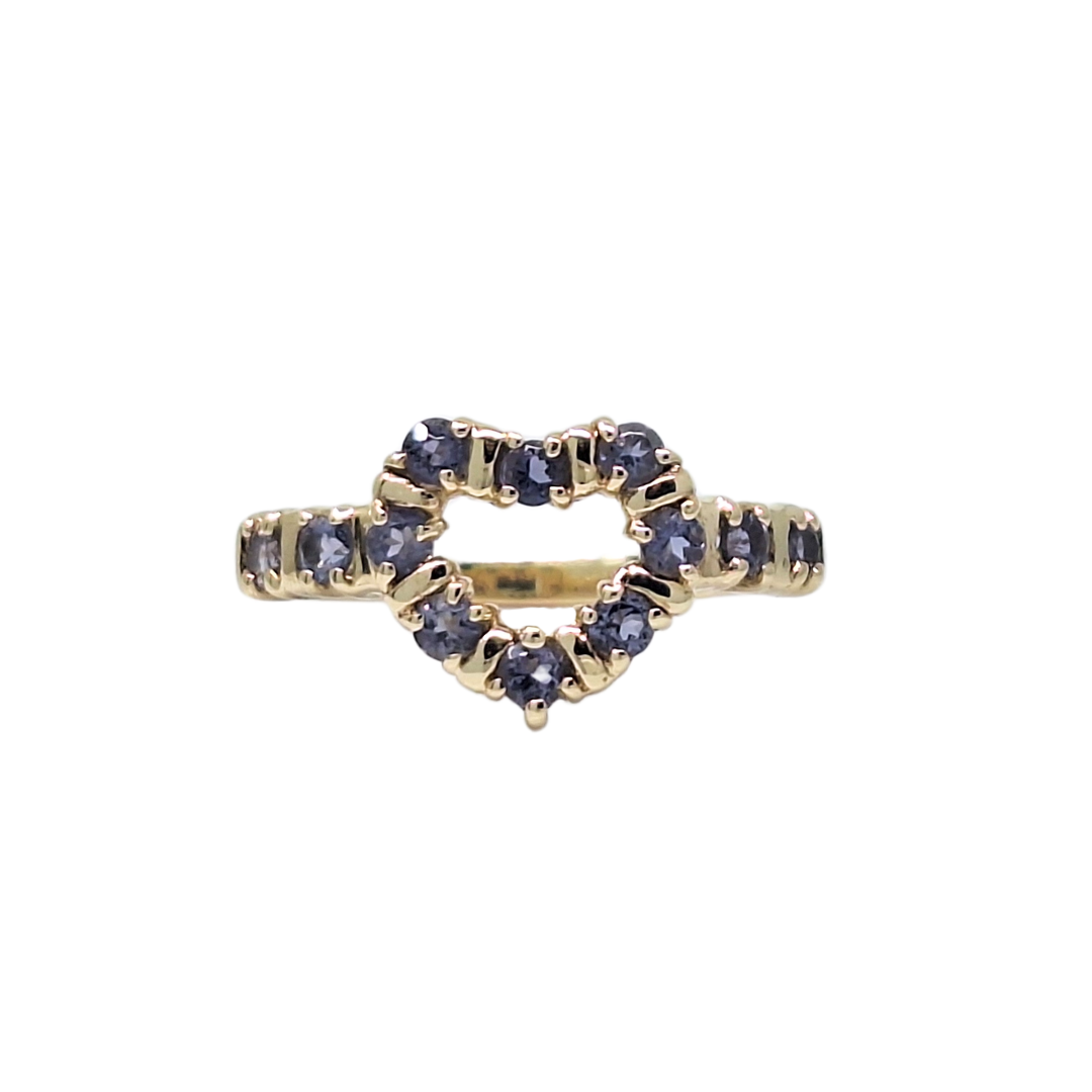 9ct Iolite Heart Ring