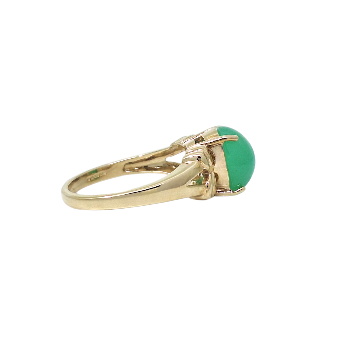 9ct Yellow Gold Chrysoprase Ring