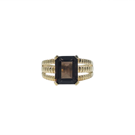 9ct Yellow Gold Smokey Quartz Ring