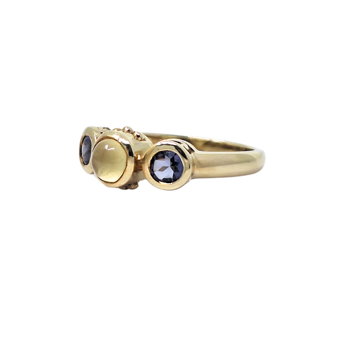 9ct Yellow Gold Beryl & Iolite Ring