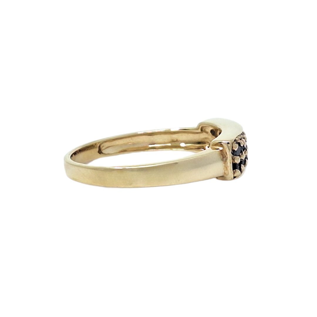 9ct Yellow Gold Black Diamond Ring