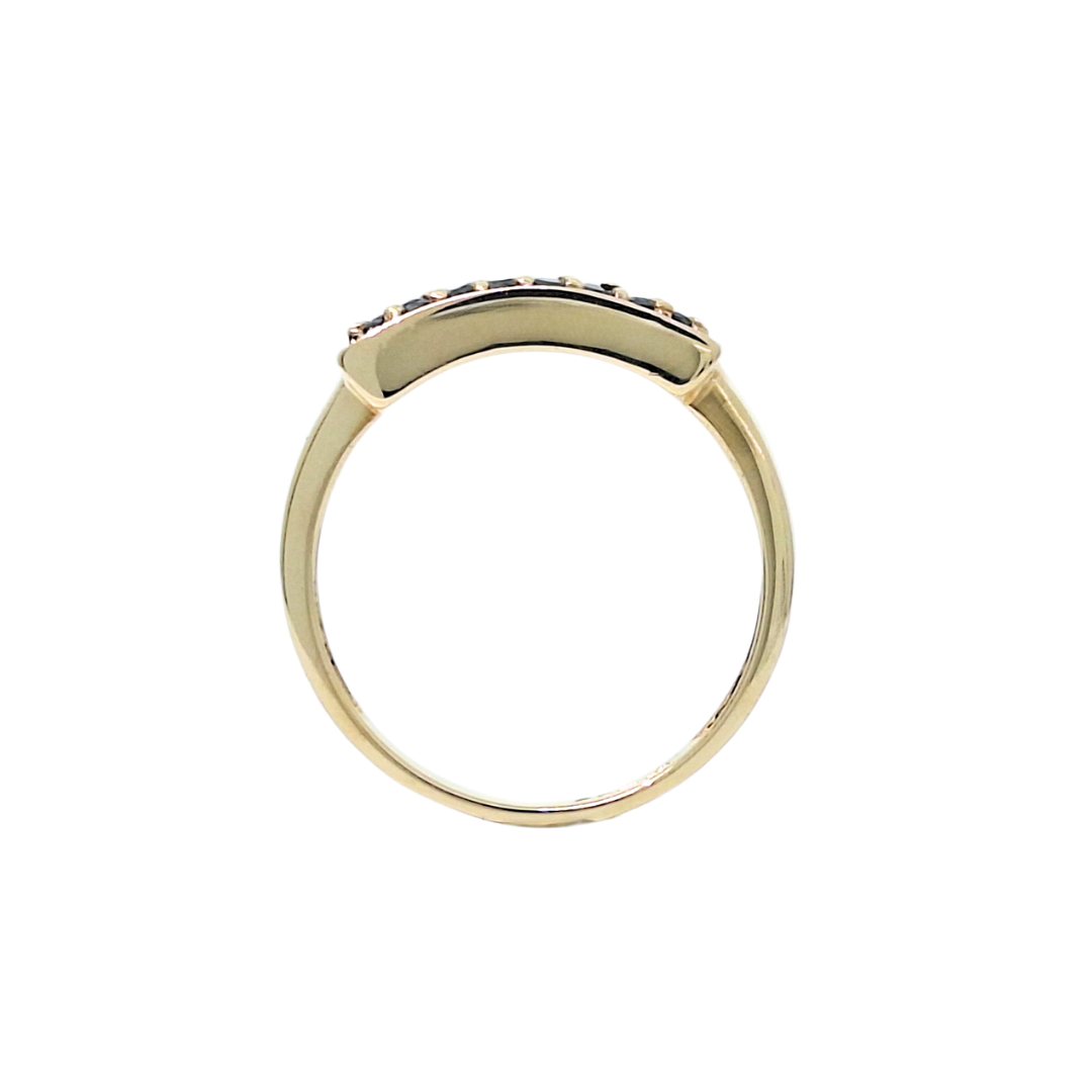 9ct Yellow Gold Black Diamond Ring