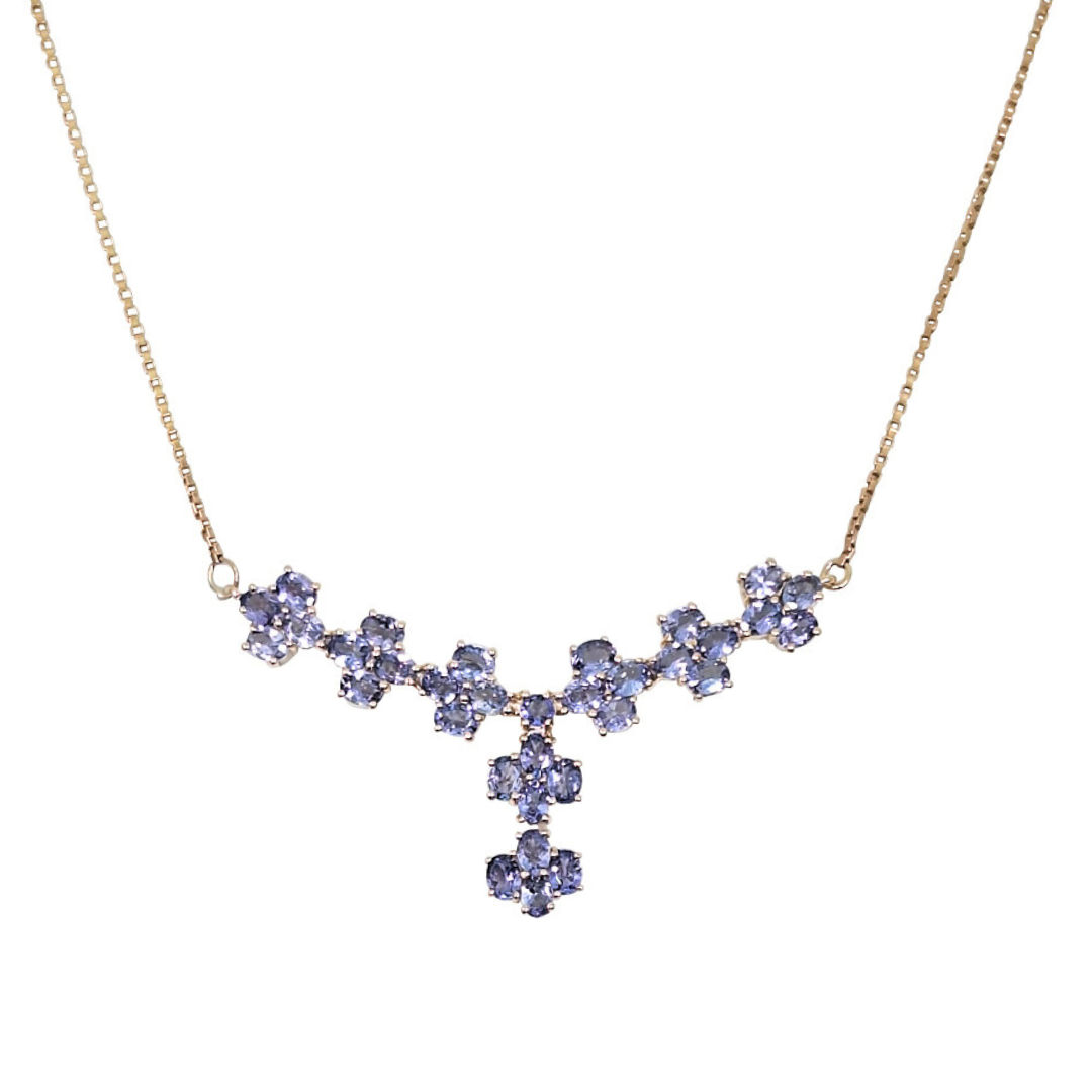 9ct Yellow Gold Tanzanite Necklace 24"