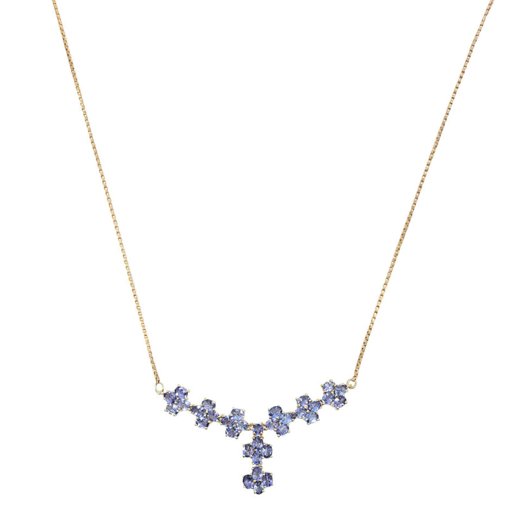 9ct Yellow Gold Tanzanite Necklace 24"