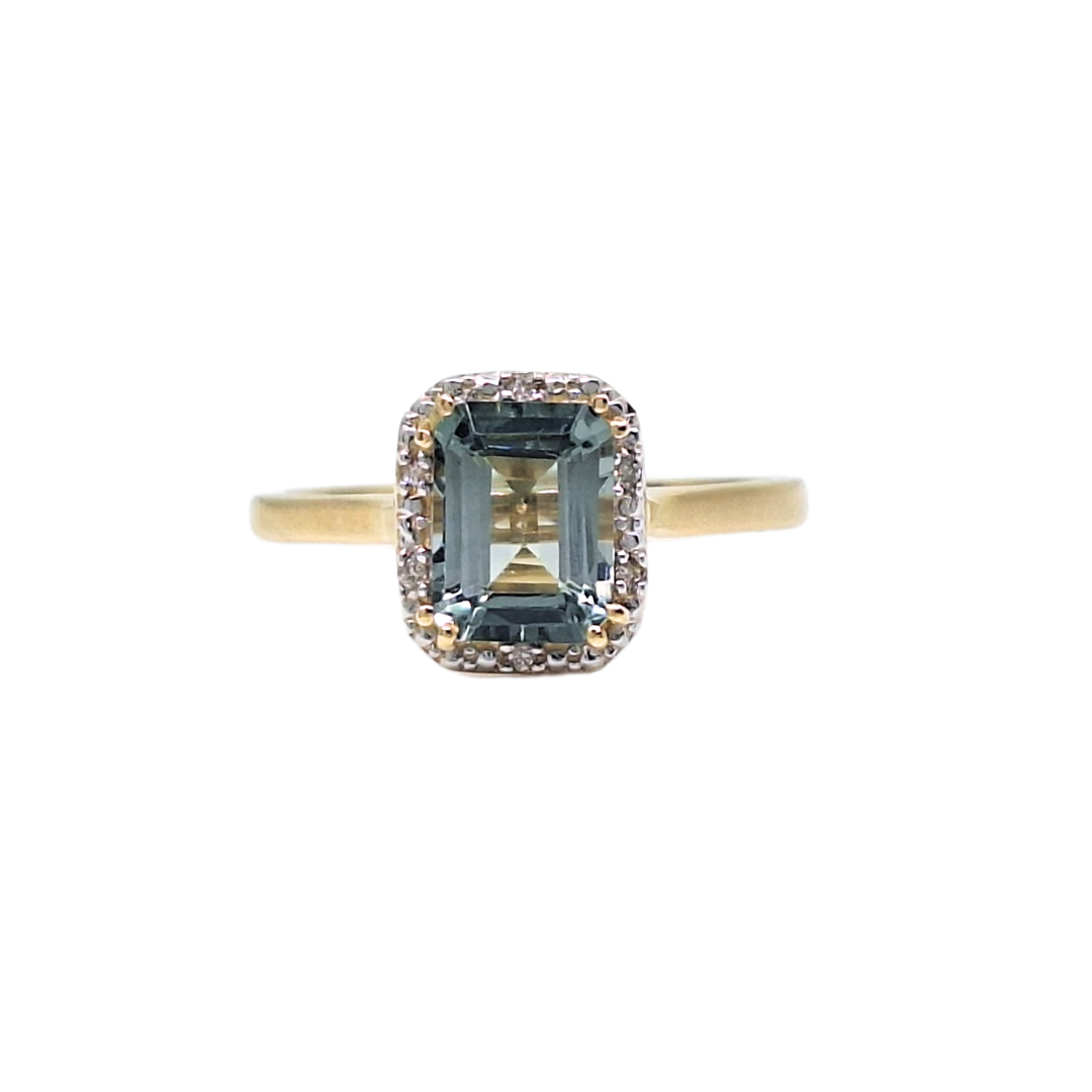 18ct Yellow Gold Spinel & Diamond Ring