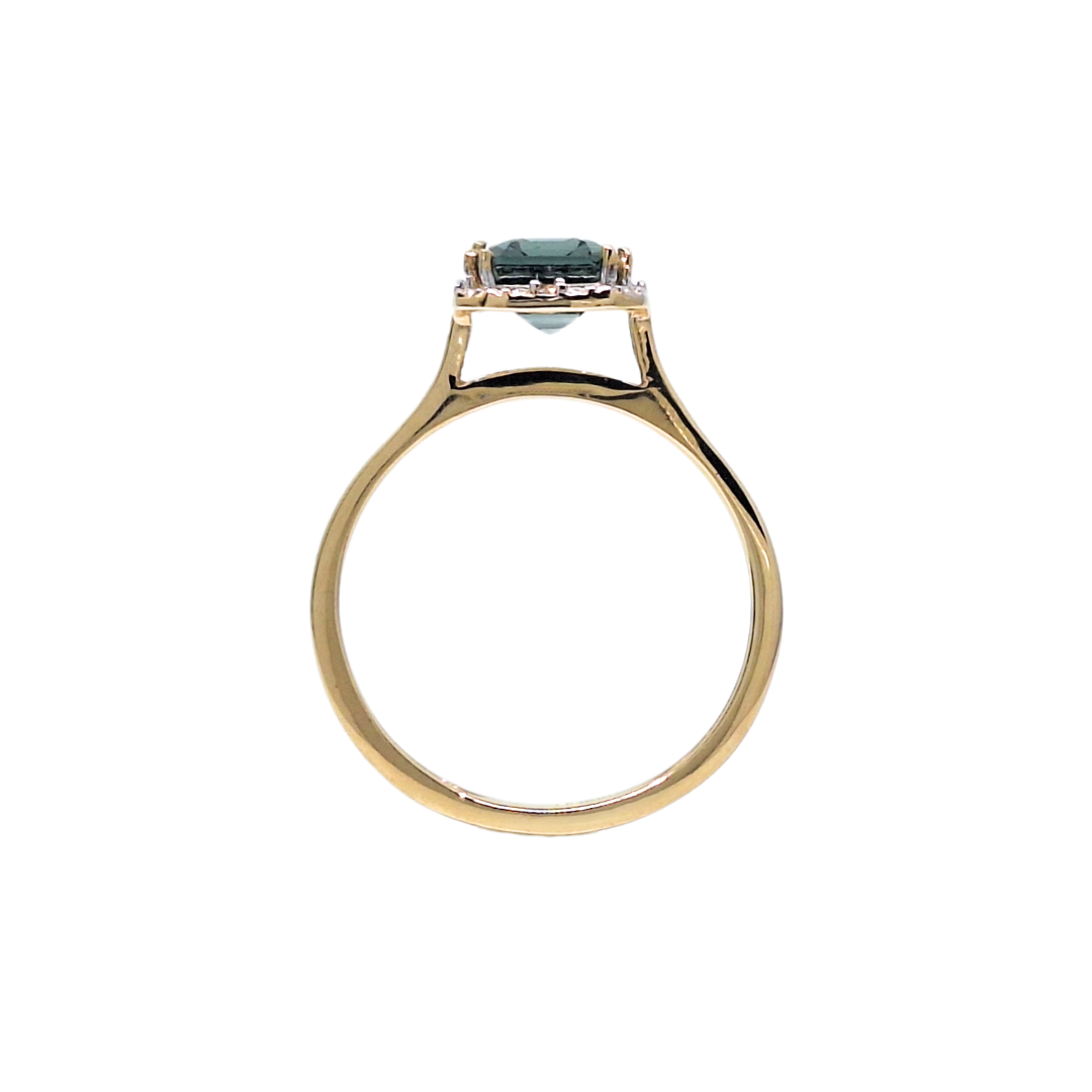 18ct Yellow Gold Spinel & Diamond Ring