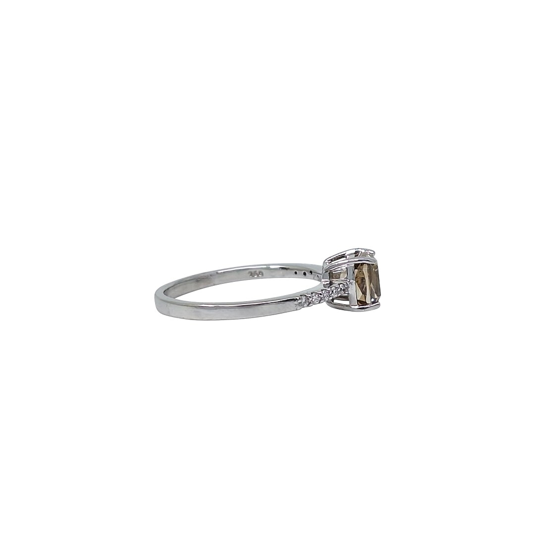 18ct White Gold Champagne Diamond Ring