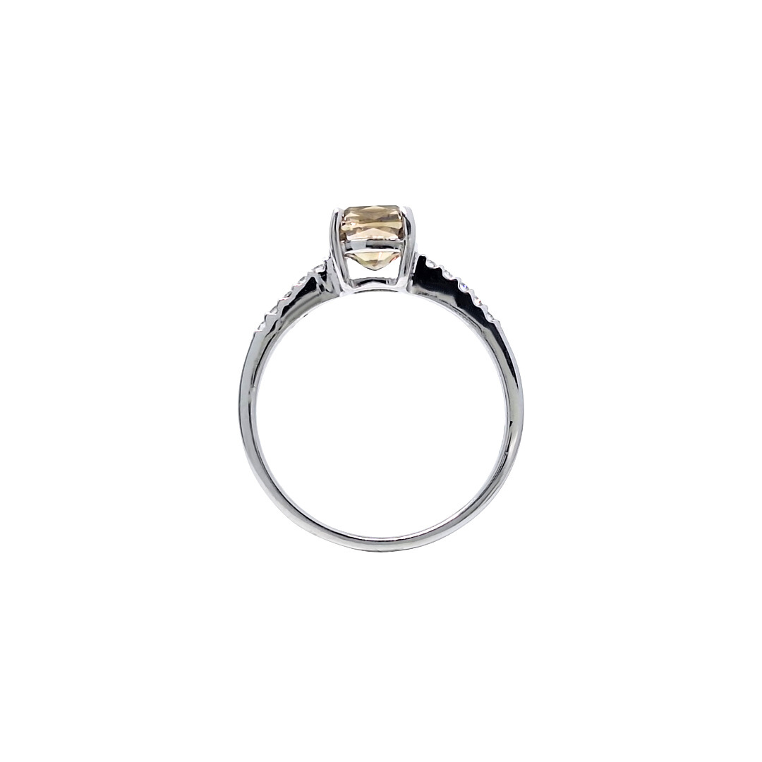 18ct White Gold Champagne Diamond Ring