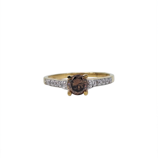 18ct Yellow Gold Chocolate Diamond Ring